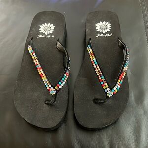 Yellow box flip flops - new without box